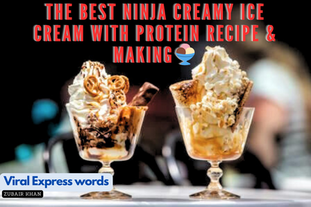 A bowl of creamy ice cream topped with protein-rich ingredients, served with a spoon.