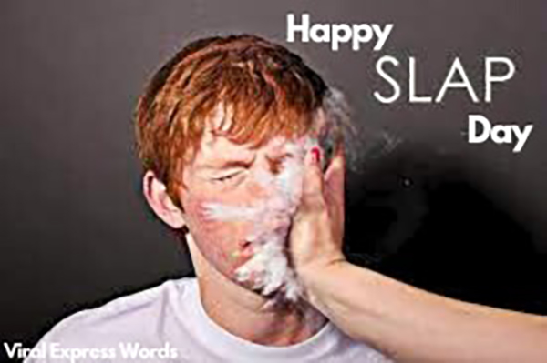 Image: Slap Day celebration, a holiday commemorating love and humor