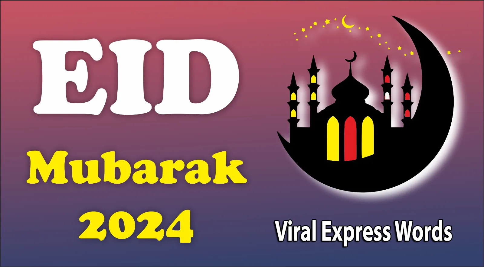 A colorful Eid-ul-Fitr 2024 greeting card