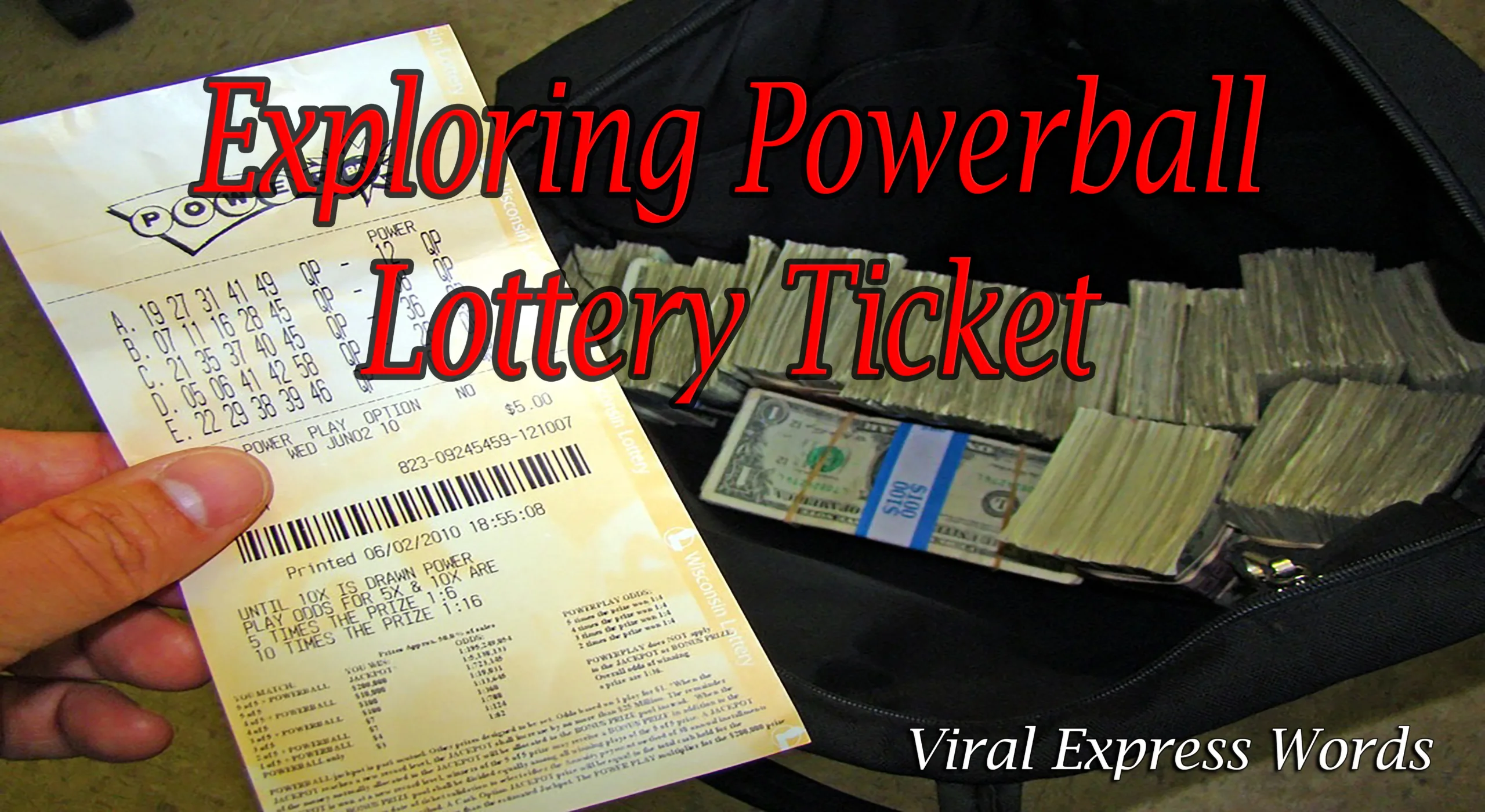Close-up of a Playing Powerball lottery ticket with numbers filled in and a hand holding a pen, symbolizing exploration and engagement with the lottery.
