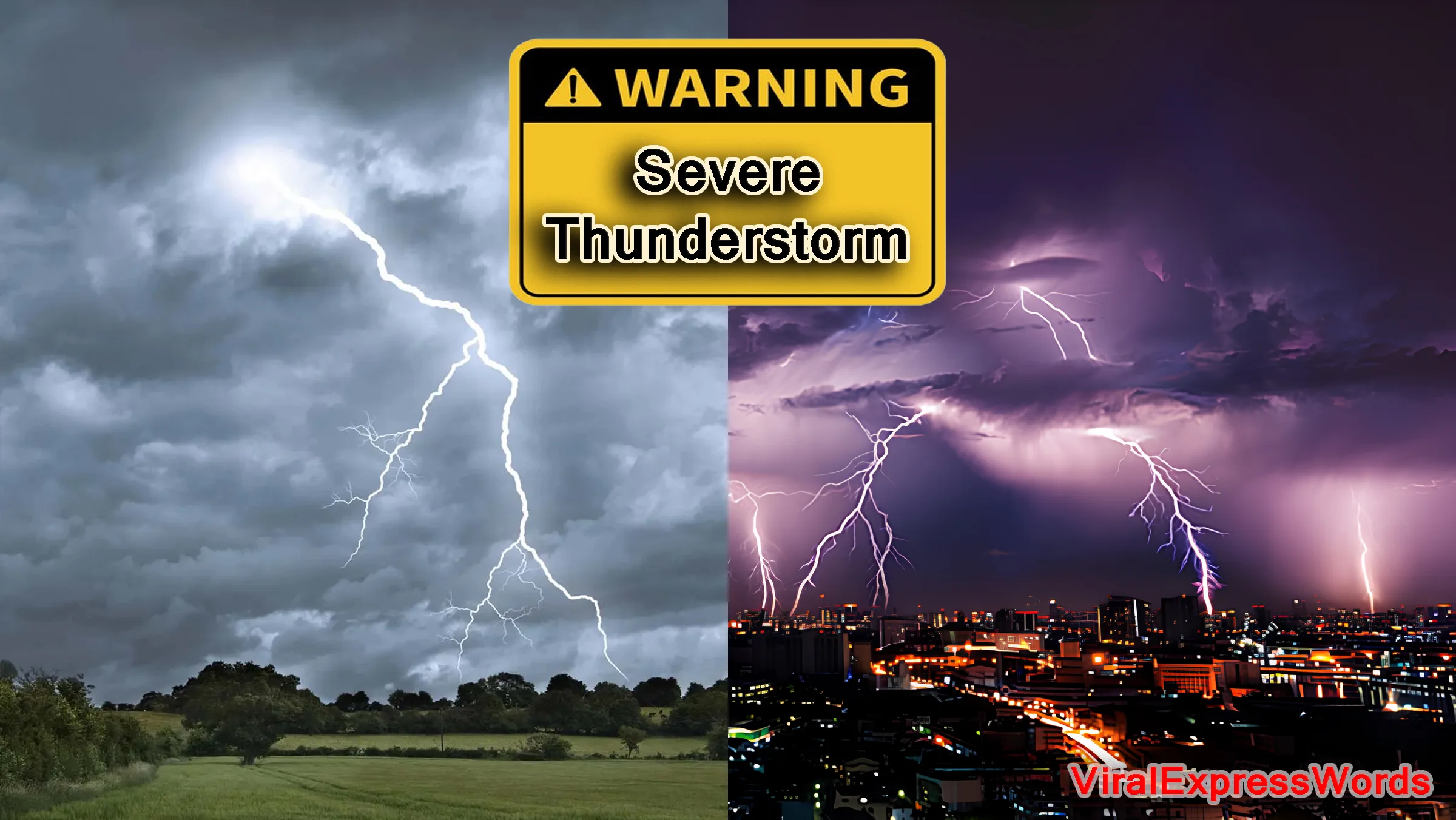 Severe thunderstorm warning sign